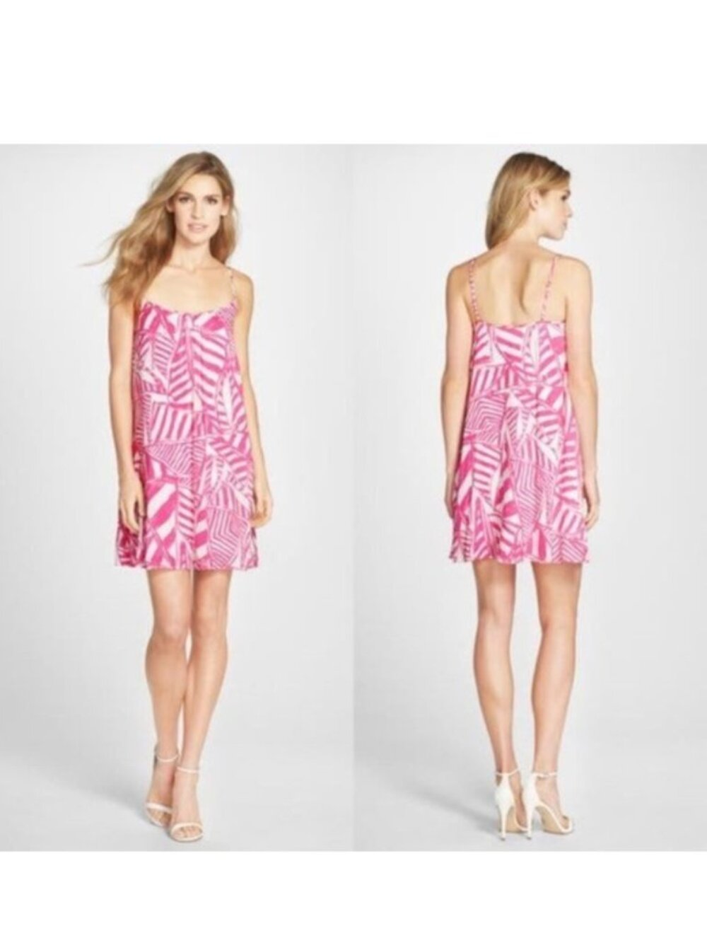 Lilly Pulitzer | Pink and White Daphne Print Trapeze Dress | Size Small